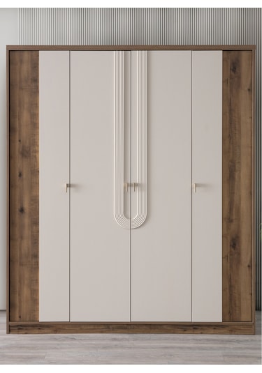 Gardırop, Megan 4 Kapaklı Dolap Ahşap