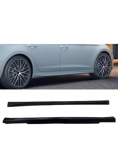 Skoda Fabia Mk3 Aero Yan Marşpiyel Seti Mat Siyah Plastik 2 Adet 2015-2021