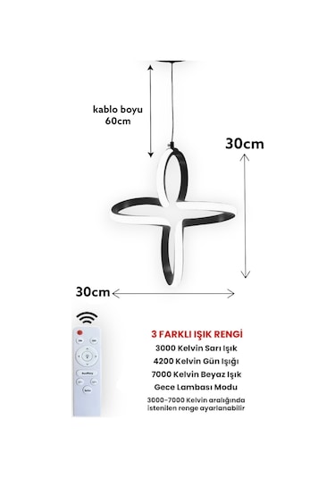 Renkoled Aydınlatma Kumandalı 3 Renk Işıklı Modern Sarkıt Led Avize Gold Kasa Gold