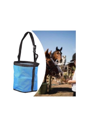 Homyl At Yem Torbası File Nefes Alabilen Güçlendirilmiş Mavi Mavi