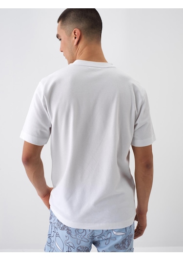 Xint Beyaz Pamuk Dokulu Regular Fit Tişört 502253