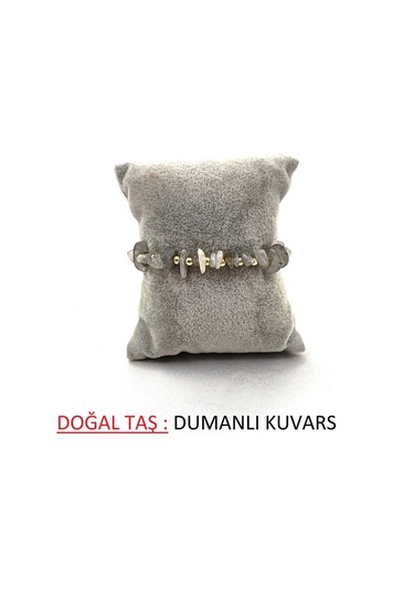 Kırık Doğal Taş Ayarlanbilir Bileklik gri