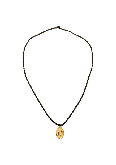 14 Ayar D Harf Siyah İpli Kolye