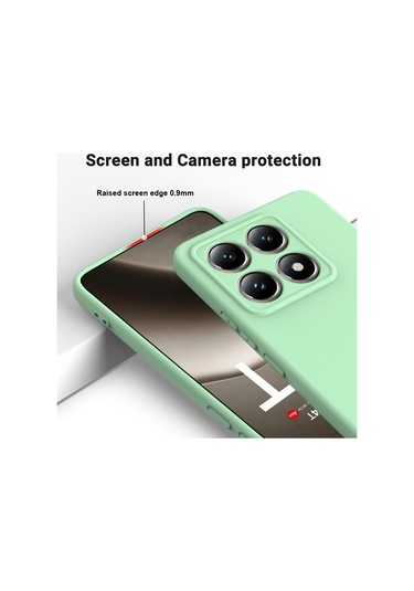 Xiaomi 14t İçin Düz Renk Sıvı Silikon Düşmeye Dayanıklı Tam Kapsama Telefon Kılıfı Yeşil
