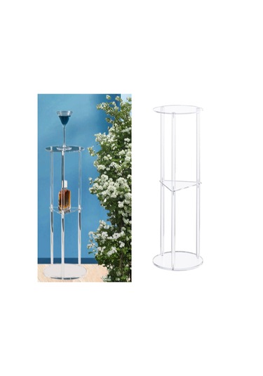 Suntek Şeffaf Akrilik Sehpa Yuvarlak Başucu Sehpası Balkon Ev