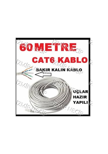 Ncpline Cat 6 Internet Kablosu Cat 6 Ket Bakir Kablo 60 Metre