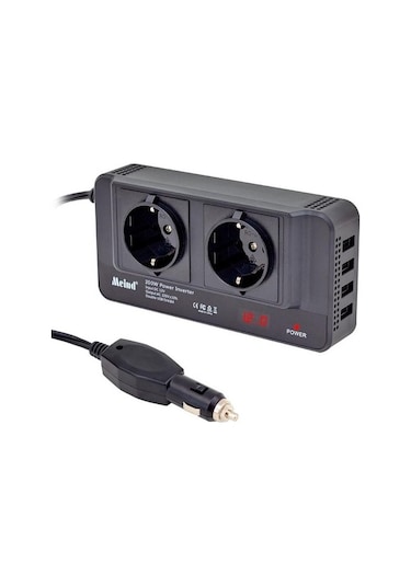 Powermaster Pm-19827 200 Watt 12 Volt 4 Usb'li Dıgıtal Çakmaktan Power Inverter