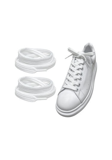 Exclusice 120 Cm Yassı Spor Ayakkabı Bağcığı, Çift Katmanlı Örgülü Sneakers Bağcık, 1 Çift 001