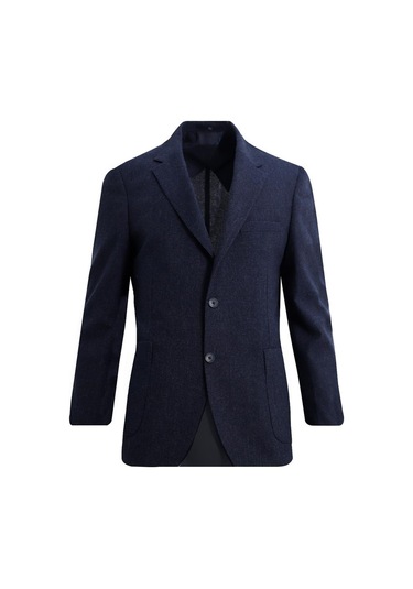 Uki İndigo Mono Yaka Klasik Ceket Indıgo