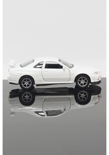Toyaş Nissan Skyline GT-R R34 Model Çek Bırak Araba 11 CM Beyaz