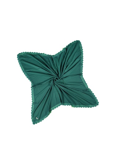 Enba Pamuklu İğne Oyalı Namaz Ve Mevlüt Örtüsü 110x110 Cm Zümrüt