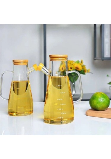 Babylondy 2 Adet Borosilikat Cam 900ml Yağdanlık