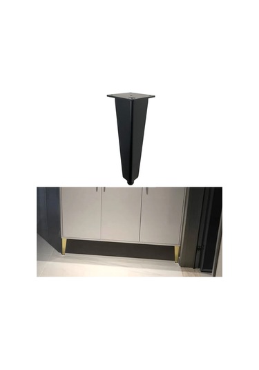 Sones Ayarlanabilir Tüm Alüminyum Mobilya Standı Ayakları, Yükseklik: 27cm Siyah