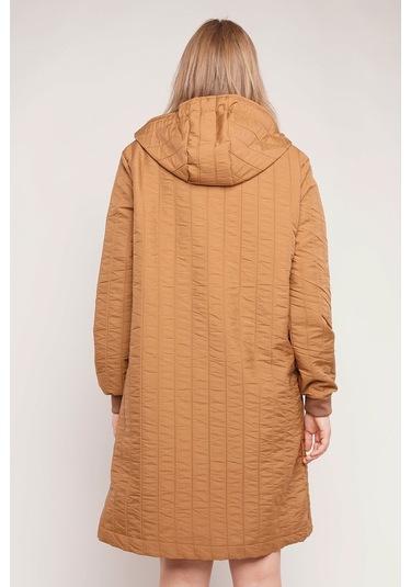 Gabria Kupüşonlu Fermuarlı Mont Taba