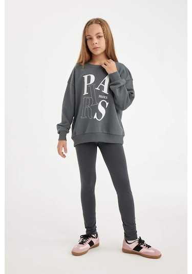 Defacto Kız Çocuk Tayt D6484a8nsar15 Antrasit