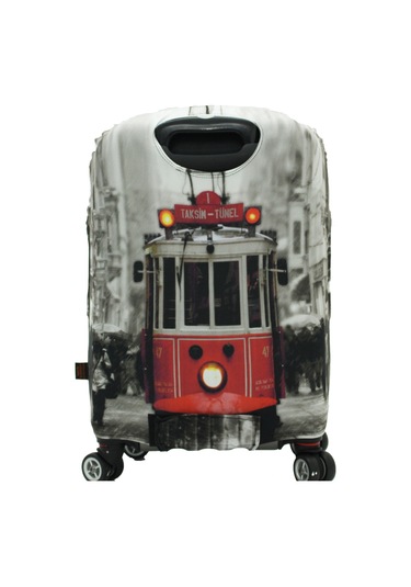 My Saraciye Valiz Kılıfı, Bavul Kılıfı Büyük, Orta, Kabin Boy Kılıf Seti, My Taksim Gri