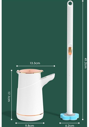 Suntek Magideal  Tek Kullanımlık Tuvalet Fırçası Klozet Dolum Başlığı Pot-10x-mavi-kafa