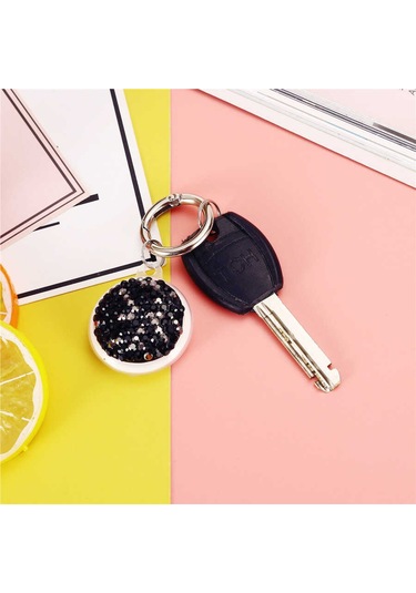 Zore Airtag 03 Uyumlu Silikon Anahtarlık-siyah