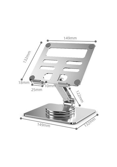 Mt131 Masaüstü Tutucu Soğutma Alüminyum Alaşımlı 360 Dönebilen Katlanabilir Stand Gümüş