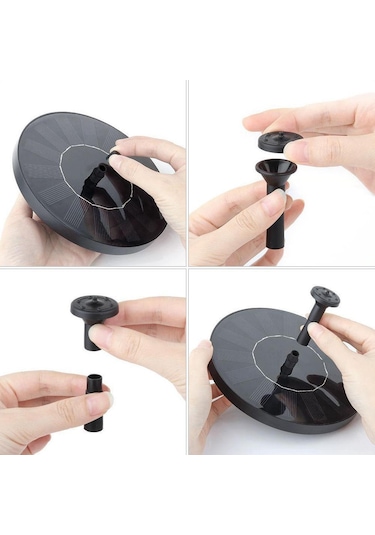 Geeksen Güneş Enerjili Çeşme Havuz Bahçe Su Çeşmesi Yüzen Çeşme Açık Kuş Banyosu Avlu Çeşmesi 13cm