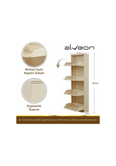 Alv-104 Alveon Metal Ayakkabılık Krem