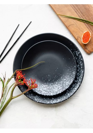 Korall 2'li Tabak Seti Düz Tatlı Tabakları 20,5 Cm Nero 236166029 Siyah