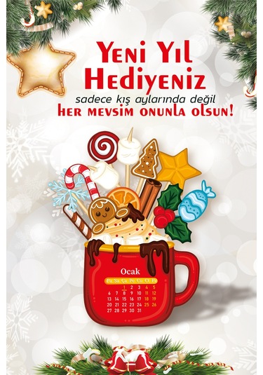 2026 Ahşap Ayaklı Yeni Yıl Hediyesi Mini Özel Tasarım Takvim