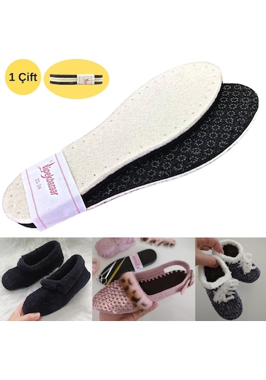 1 Çift Hobi Örgü Panduf Patik Tabanı Kaydırmaz -Eva- Yün Keçe 3 K (550662519)