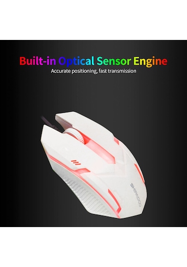 Mufunye Beyaz Kablolu Oyun Klavye-fare Seti, 104 Tuşlu Rgb Arka Işık, Degrade Solunum Işığı Fare, Usb Bağlantı Diğer