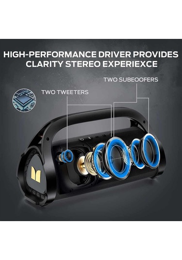 Monster Adventurer Max Boombox 60 W Çift Subwoofer IPX7 Bluetooth 5.0 Hoparlör