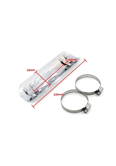 Motosiklet Modifikasyon Aksesuarları Evrensel Retro Egzoz Borusu Isı Kalkanı Gümüş Gümüş