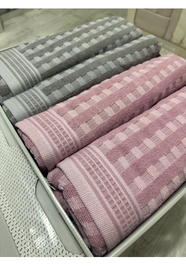 Özdilek Plus Pembe - Gri Best Set Hamam Seti Pembe Gri