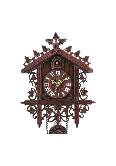 Didadodo Adet Retro Ahşap Guguklu Duvar Saati, Asılı El Sanatları Oturma Odası/ev/kafe Dekor, Şık Salıncaksalıncak Desenli Renkli