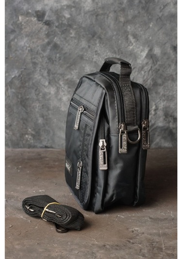 Çok Gözlü El Ve Omuz Askılı Siyah Su Geçirmez Çanta 3460 Siyah