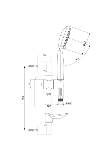 Ar Alize Hareketli Sürgülü Duş Seti Tek Fonksiyonlu 102146013 Diğer