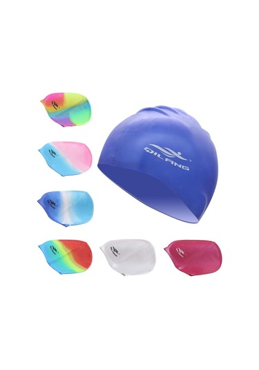 Silikon Yüzme Kap Yetişkin Su Geçirmez Yaz Yüzme Havuzu Kapağı Elastik Kulakları Koruyun Uzun Saç Renkli Dalış Şapkası G Çok Renkli