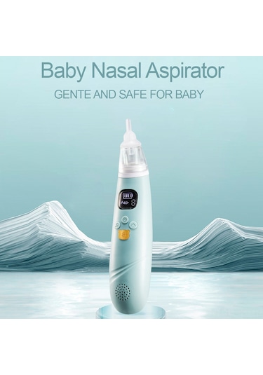 Vkemall Bebek Elektrikli Burun Emici, Düşük Frekanslı Sessiz, 3 Seviye Emme Gücü, Sakinleştirici Müzik, Dahili Li-pol Batarya, 3 Silikon Uç Menekşe