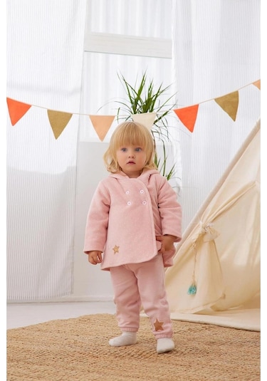 Minycenter Kız Bebek Ceket Mnt23k526 Pembe