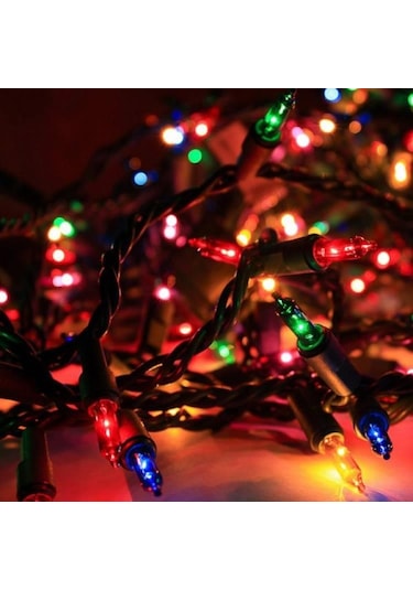Renkli Yılbaşı Çam Ağacı Süsleme Işığı 10 Metre Led Lambaları