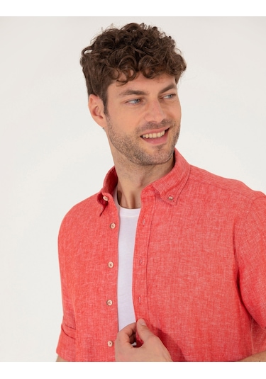 Pierre Cardin Erkek Kırmızı Gömlek Desenli 50265119-vr030 Kırmızı