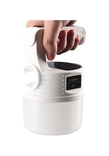 UniChrome Güneş Enerjili Solar Aydınlatma Kamp Lambası Beyaz