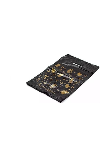 Arma Baskılı Mini Blok Poşet Torba No: 0 Siyah 100'lü 20 x 30 CM