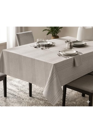 Nevresim Dünyası Dertsiz Masa Örtüsü 160x220 Taş Rengi Çok Renkli