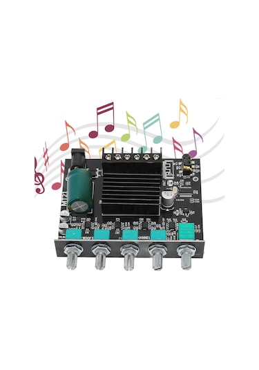 Konesam 2.1 Kanal Bluetooth 5.0 Güçlü Amfi Kartı, 50w+50w+100w Çıkış, Aux Girişi, Tekerlekli Regülasyon, Ters Bağlantı Ve Aşırı Isı Koruması, 4-8ω Hoparlör Uyumlu