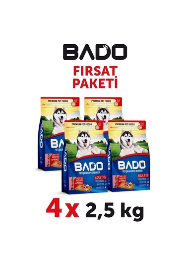 Bado Yetişkin Köpek Maması Kuzu Etli 2,5 Kg 4'lü