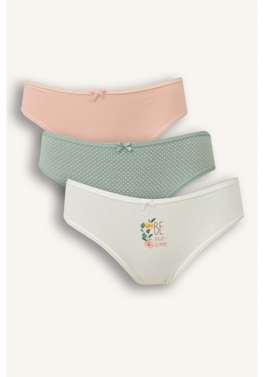 Defacto 3'lü Brief Külot Fall İn Love D6395ax25augn1109 Yeşil