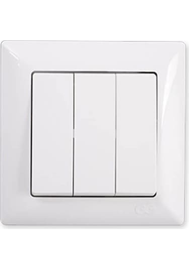 Günsan Visage Beyaz Üçlü Anahtar Çerçeve Dahil