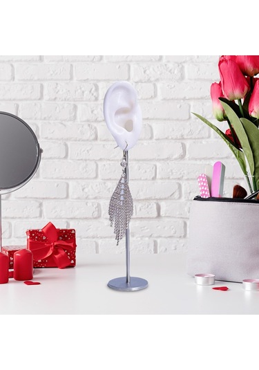 Homyl Küpe Ekran Standları Kulak Şekilli Damızlık Tutucu Beyaz