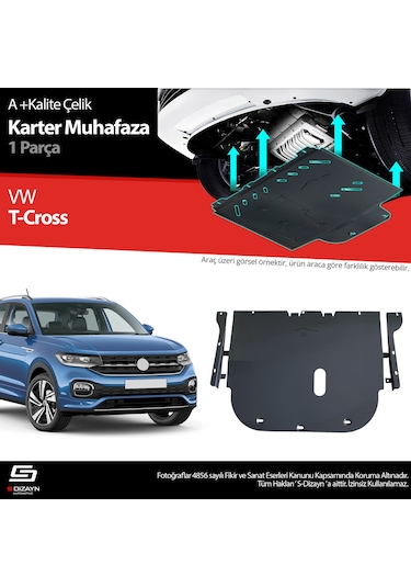S-dizayn Vw T-cross Çelik Karter Muhafaza Koruma 2019 Üzeri A+ Kalite