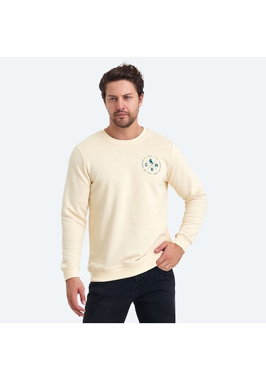 The Crow LIFE Erkek  Bej Sweatshirt